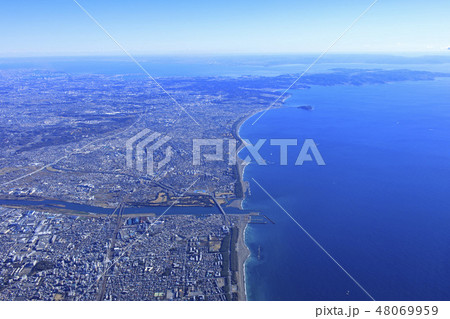 湘南海岸と三浦半島／航空写真、2018撮影 48069959