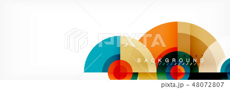 Minimal geometric circles and triangles abstract background, techno modern design, poster template 48072807