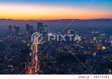 《東京都》東京トワイライト夜景・渋谷方面 48073584
