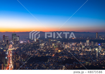 《東京都》東京トワイライト夜景・渋谷方面 48073586