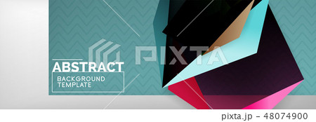 Dark color geometric abstract background, 3d shapes Dark color geometric abstract background, 3d shapes 48074900