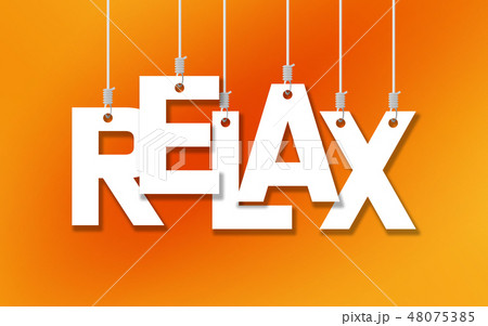 Relax word hang on ropes 48075385