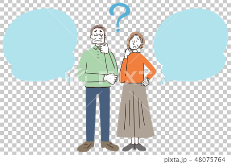 高齢者 シニア 老夫婦 ふきだし 48075764