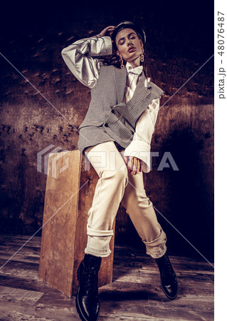 Attractive professional young model being at work Attractive professional young model being at work 48076487