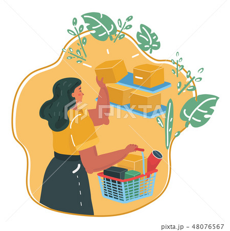 Women shopping in a store. Women shopping in a store. 48076567