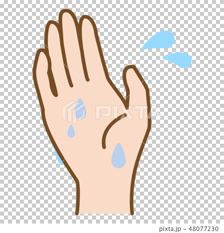 Illustration of sweat palm with hyperhidrosis Illustration of sweat palm with hyperhidrosis 48077230