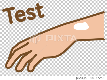 Illustration to patch test of depilatory cream with arm 48077256