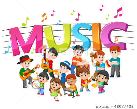 word music with group band playing music word music with group band playing music 48077408