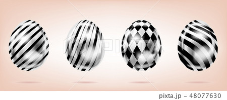 Four silver eggs on the pink background. Isolated 48077630