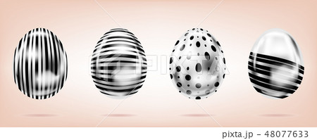 Four silver eggs on the pink background. Isolated 48077633