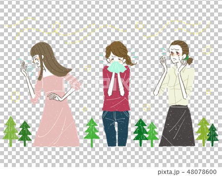 女性-花粉症-アレルギー 48078600