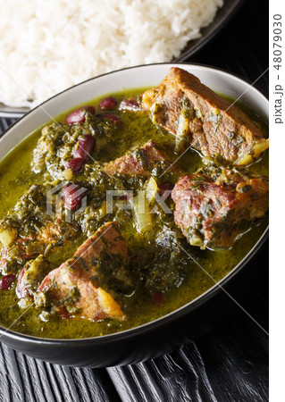 Persian national food meat stew with herb and bean Persian national food meat stew with herb and bean 48079030