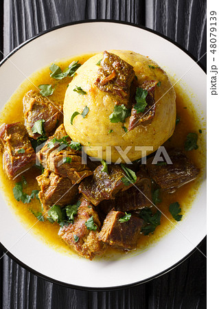 Mofongo made of plantain and chicharron 48079139