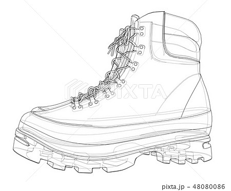 Mens boot concept. Vector rendering of 3d Mens boot concept. Vector rendering of 3d 48080086