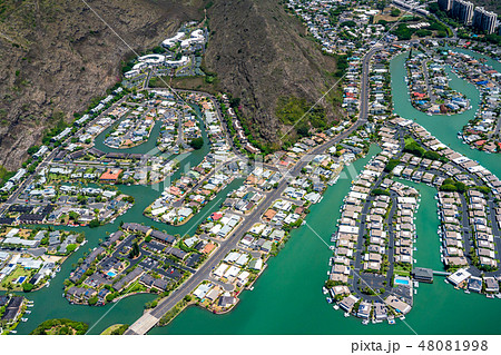 《ハワイ》ホノルル東部・ハワイカイ地区の住宅街《航空写真》 《ハワイ》ホノルル東部・ハワイカイ地区の住宅街《航空写真》 48081998