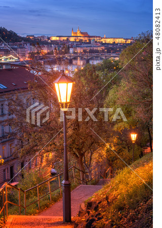 Prague, Vyshehrad park at night, Czech Republic Prague, Vyshehrad park at night, Czech Republic 48082413