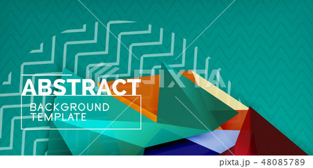 Color geometric abstract background, minimal abstraction design with mosaic style 3d shape 48085789