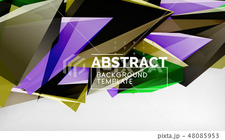 3d triangle geometric background design, modern poster template 48085953