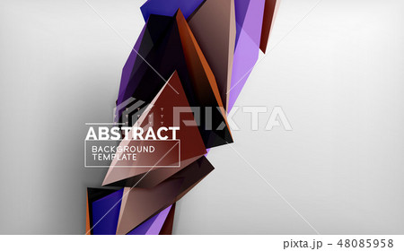 3d triangle geometric background design, modern poster template 48085958