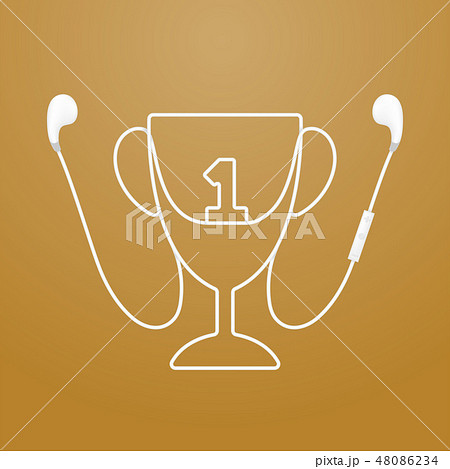 Trophy Cup Number one shape made from cable Trophy Cup Number one shape made from cable 48086234
