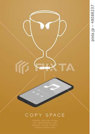 Trophy Cup Number one shape made from cable 48086237