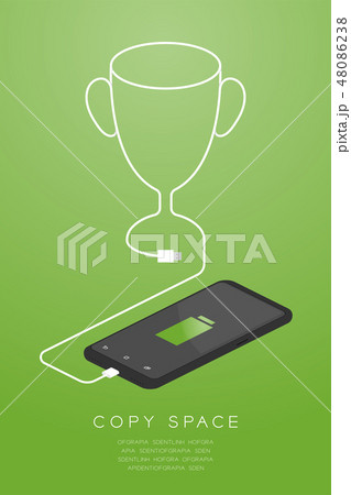 Trophy Cup number one shape made from usb charger Trophy Cup number one shape made from usb charger 48086238