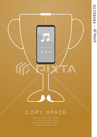 Trophy Cup Number one shape made from cable 48086239