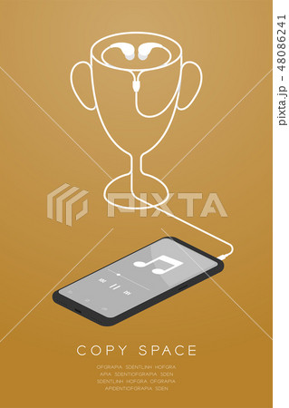 Trophy Cup Number one shape from cable Earphones 48086241