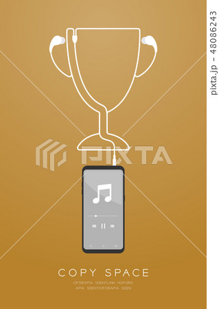 Trophy Cup Number one shape from cable Earphones 48086243
