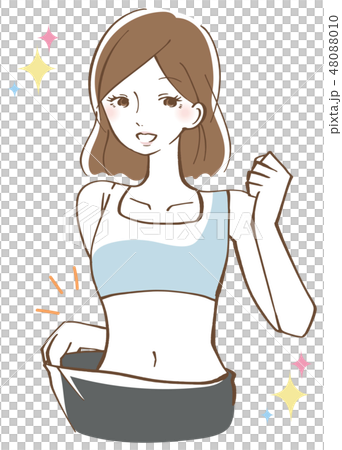 ダイエット 女性 スリムのイラスト素材