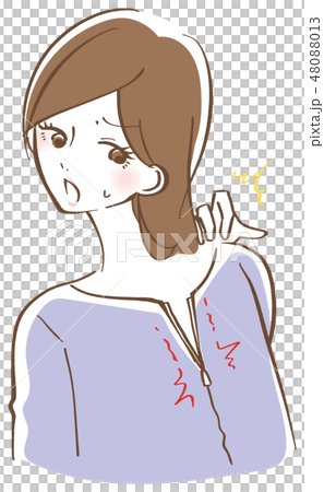 太ってファスナーが閉まらない女性 太ってファスナーが閉まらない女性 48088013