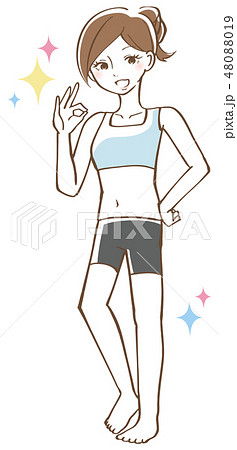 ダイエット 女性 スリムのイラスト素材
