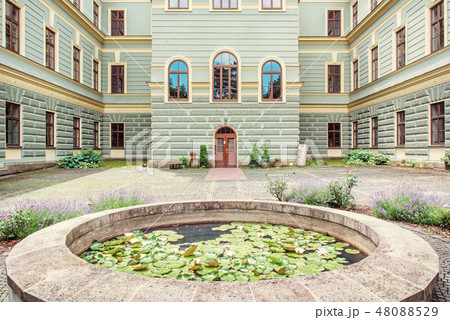 Courtyard of forestry school in old mining town 48088529