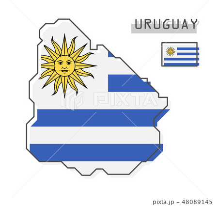 Uruguay map and flag .  48089145