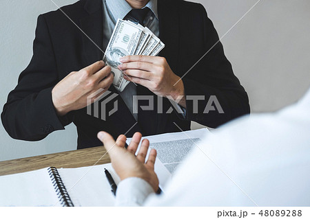 Dishonest cheating in business illegal money, Businessman receiv 48089288