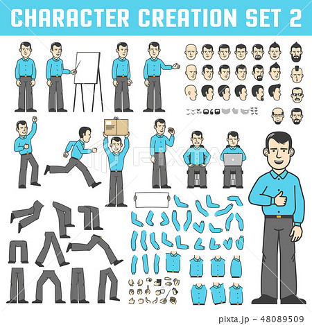 Design kit for creating a character in various poses 48089509