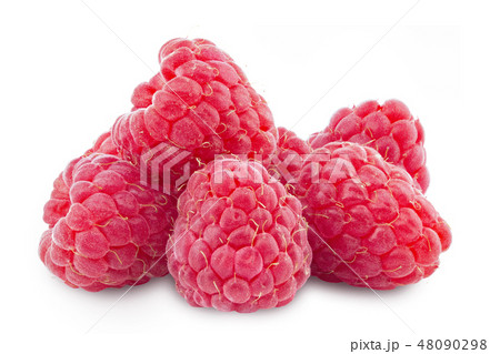 fresh raspberry clipping path 48090298