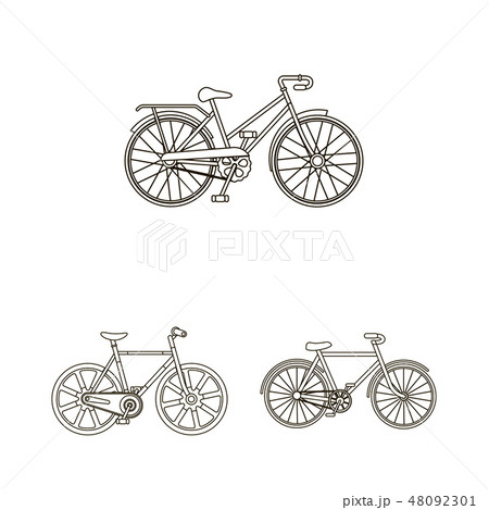 Various bicycles outline icons in set collection for design. The type of transport vector symbol Various bicycles outline icons in set collection for design. The type of transport vector symbol 48092301
