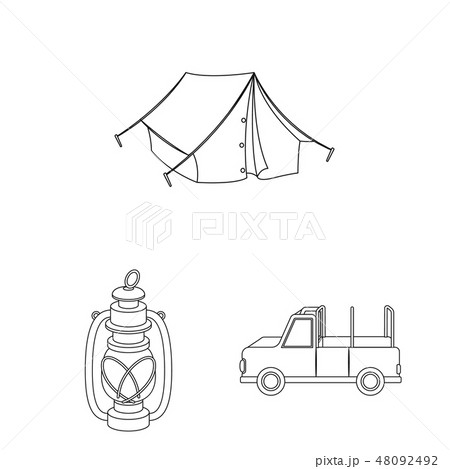 African Safari outline icons in set collection for design. Trophies and equipment for Safari vector African Safari outline icons in set collection for design. Trophies and equipment for Safari vector 48092492