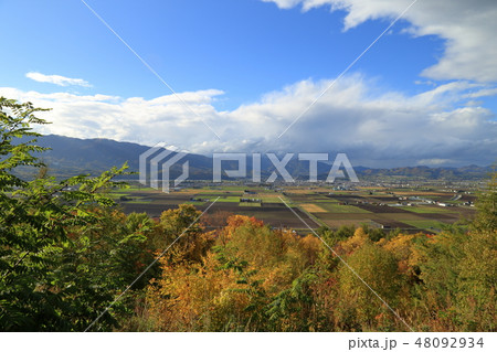 ハートヒルパーク展望台から望む秋の富良野 ( 10月 / 北海道 富良野市 ) ハートヒルパーク展望台から望む秋の富良野 ( 10月 / 北海道 富良野市 ) 48092934