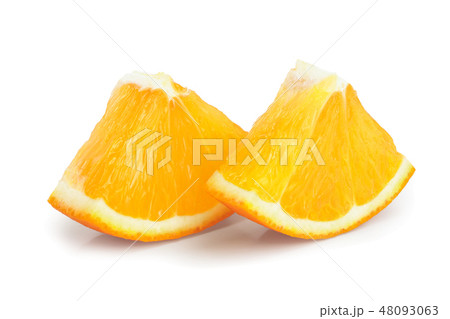 orange fruit slice isolated on white background 48093063