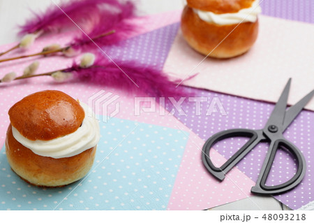 Fastelavn decorations and buns Fastelavn decorations and buns 48093218