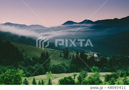 Carpathian mountain landscape 48093411