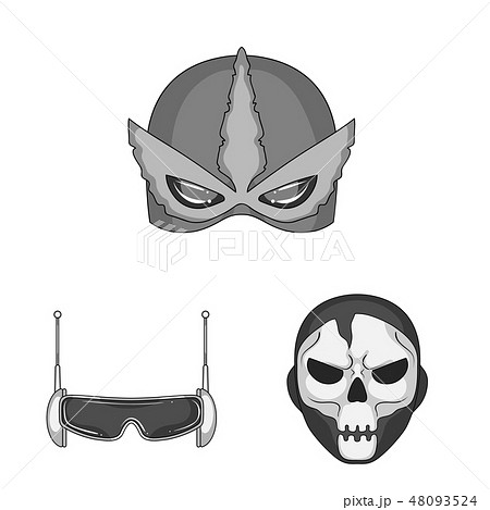 Vector illustration of hero and mask logo. Set of hero and superhero vector icon for stock. 48093524