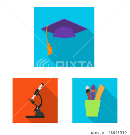 Vector illustration of education and learning symbol. Set of education and school stock symbol for Vector illustration of education and learning symbol. Set of education and school stock symbol for 48093550