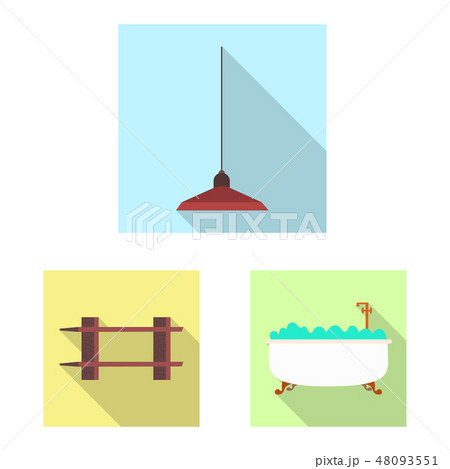 Vector design of furniture and apartment logo. Set of furniture and home stock vector illustration. 48093551