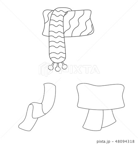 Vector illustration of scarf and shawl logo. Set of scarf and accessory stock vector illustration. 48094318