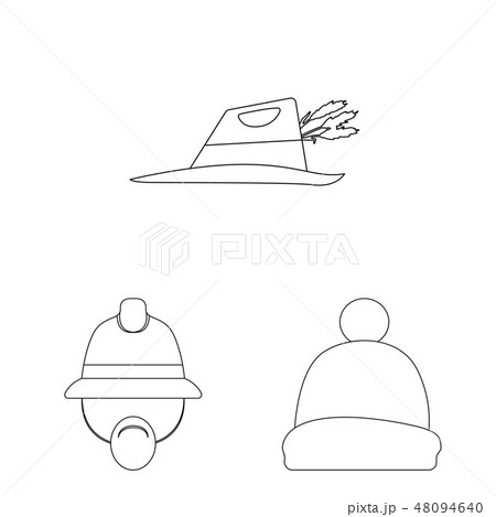 Isolated object of headgear and cap symbol. Collection of headgear and accessory stock vector 48094640