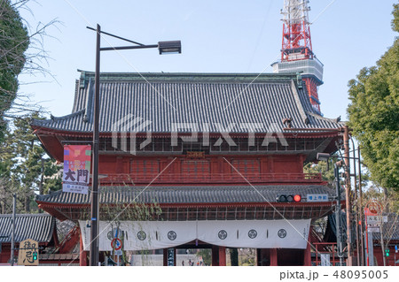 東京都　港区　増上寺　三解脱門（さんげだつもん） (三門） 48095005