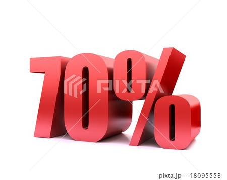 seventy  percent 70% symbol .3d rendering 48095553